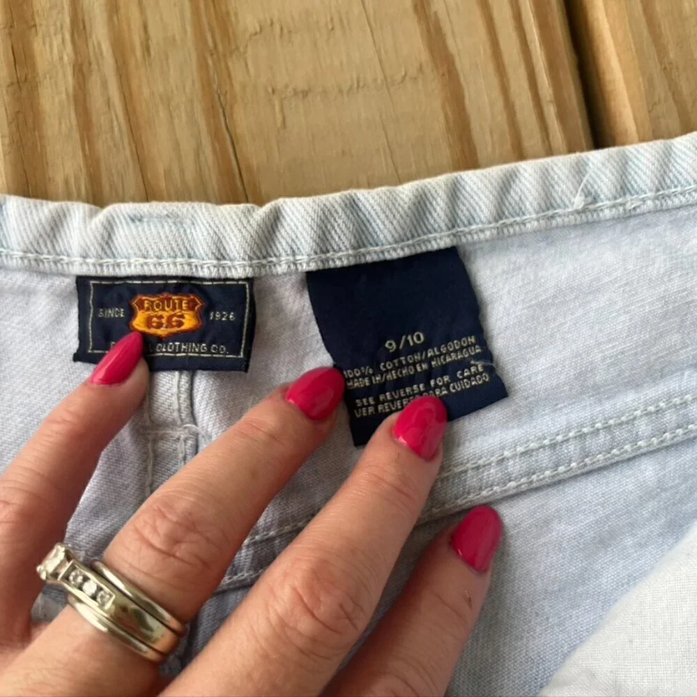Vintage Route 66 High Waisted Button Fly Denim Shorts 9/10
